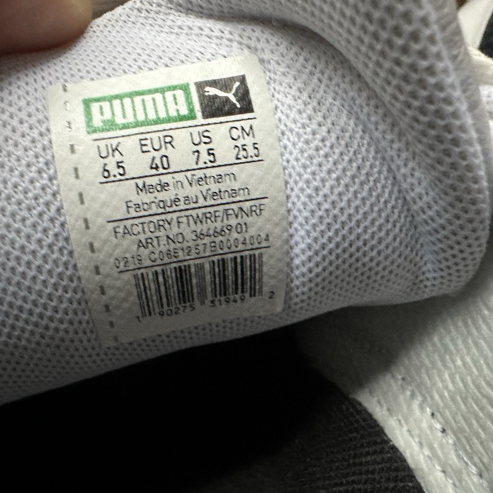Puma Clyde Core L. Foil White Black Gold 364669-01 Mens 7.5 Classic Sneakers - Picture 5 of 16